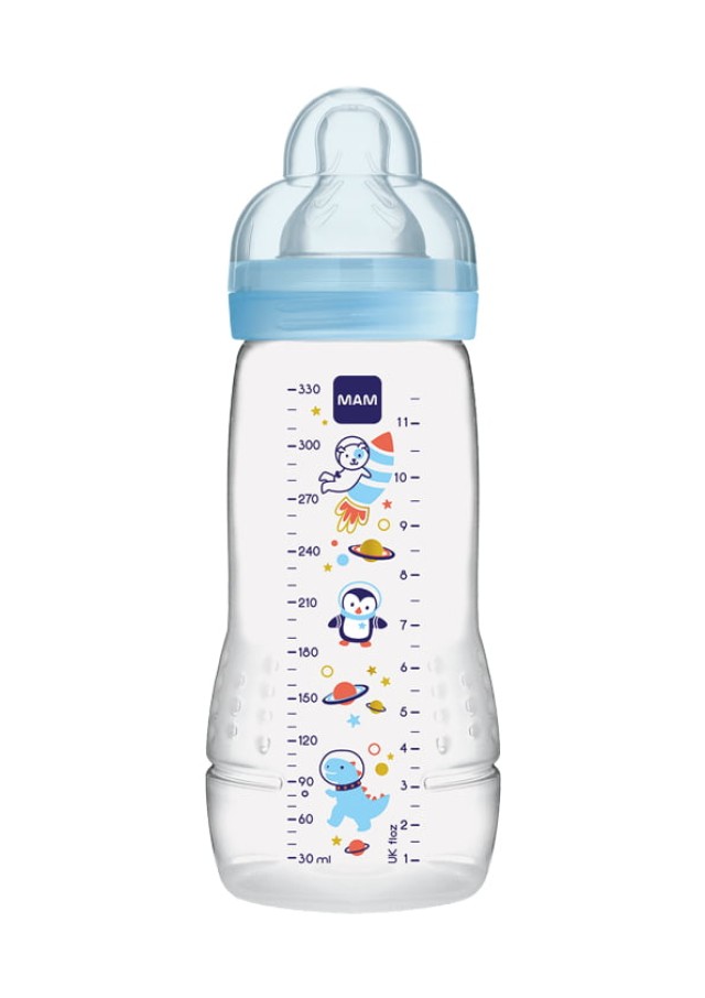 MAM Μπιμπερό Easy Active™ Baby Bottle 4m+ 330ml Χρώμα Γαλάζιο, 1τμχ