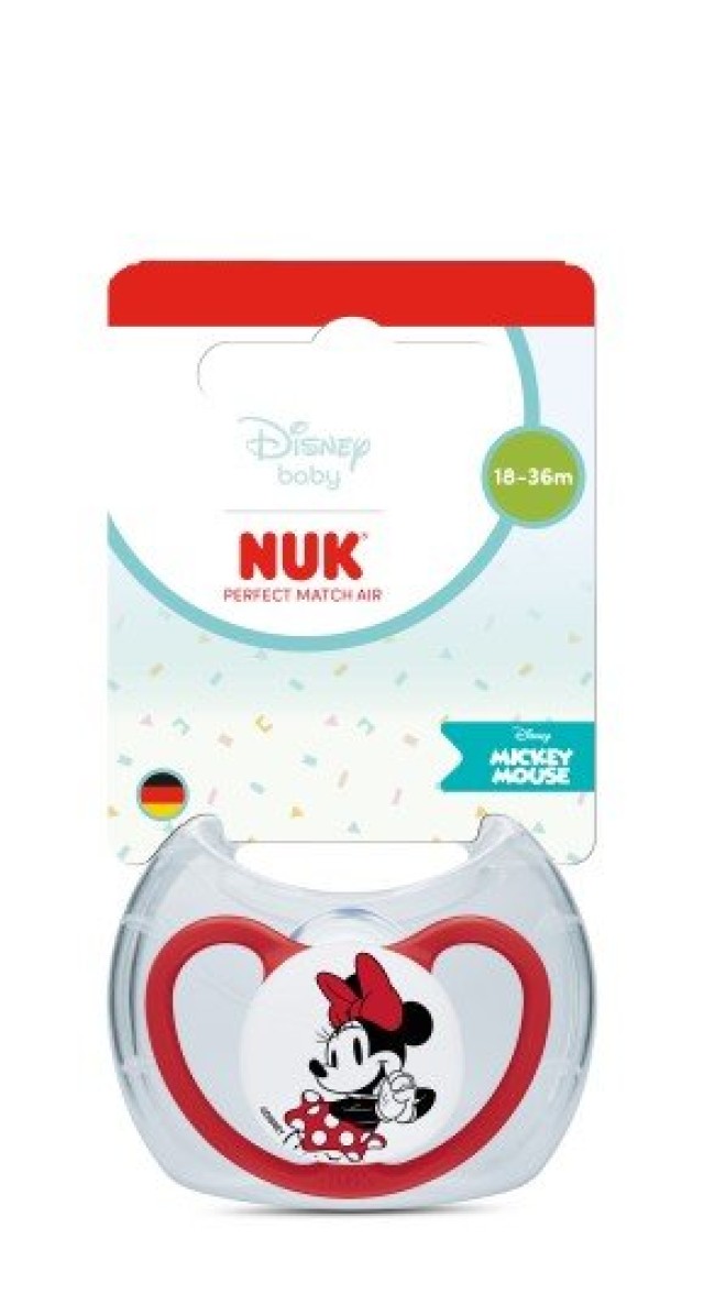 NUK Perfect Match Air Disney Mickey Πιπίλα Σιλικόνης 18-36m Χρώμα Κόκκινο, 1τμχ