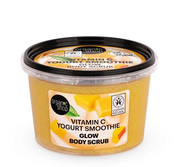 Natura Siberica Organic Shop Scrub Σώματος για Λάμψη με Βιταμίνη C Smoothie Γιαουρτιού, 250ml
