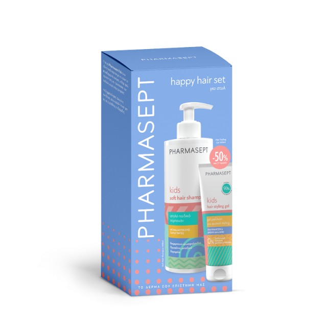 Pharmasept Promo Happy Hair Set Kids Soft Hair Shampoo 400ml + Kids Hair Styling Gel 100ml -50% στο Δεύτερο Προϊόν