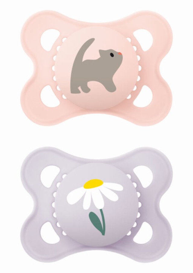 MAM Πιπίλα Original Σιλικόνης 2-6m Χρώμα Ρόζ-Λιλά, 2τμχ