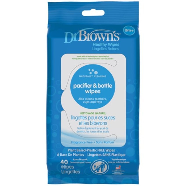 Dr. Browns Μαντηλάκια Καθαρισμού Πιπίλας και Θηλών, 40τμχ