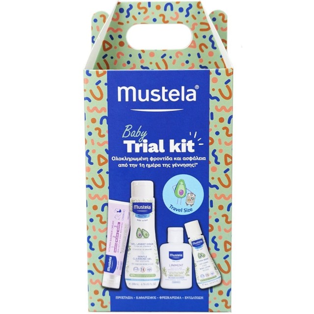 Mustela Baby Trial Kit Vitamin Barrier Cream 123 50ml & Gentle Cleansing Gel 200ml & Hydra Bebe Body Lotion 50ml & & Liniment Diaper Change Cleanser 50ml