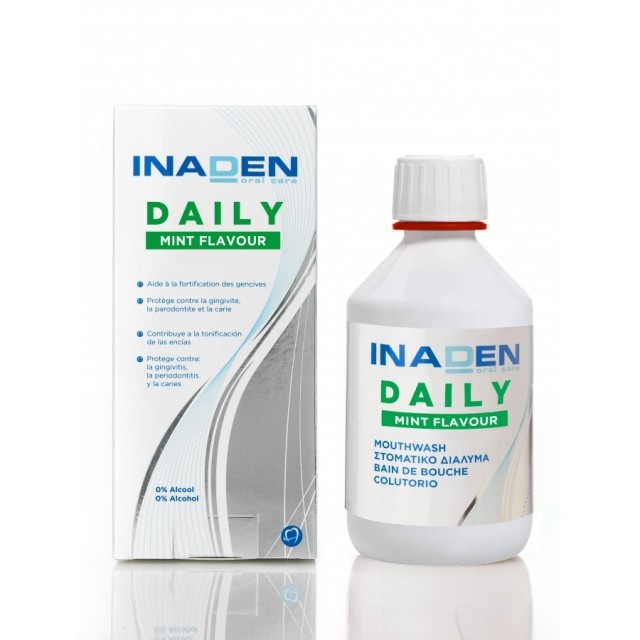 Inaden Mouthwash Daily Φθοριούχο στοματικό διάλυμα με γεύση Μεντα 500ml