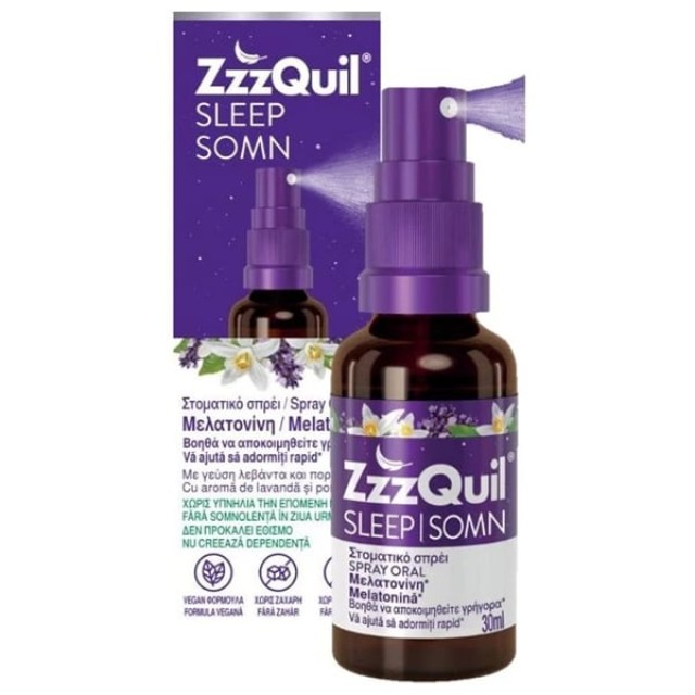 ZzzQuil Στοματικό Σπρέι Μελατονίνης με Γεύση Λεβάντα και Πορτοκάλι 30ml