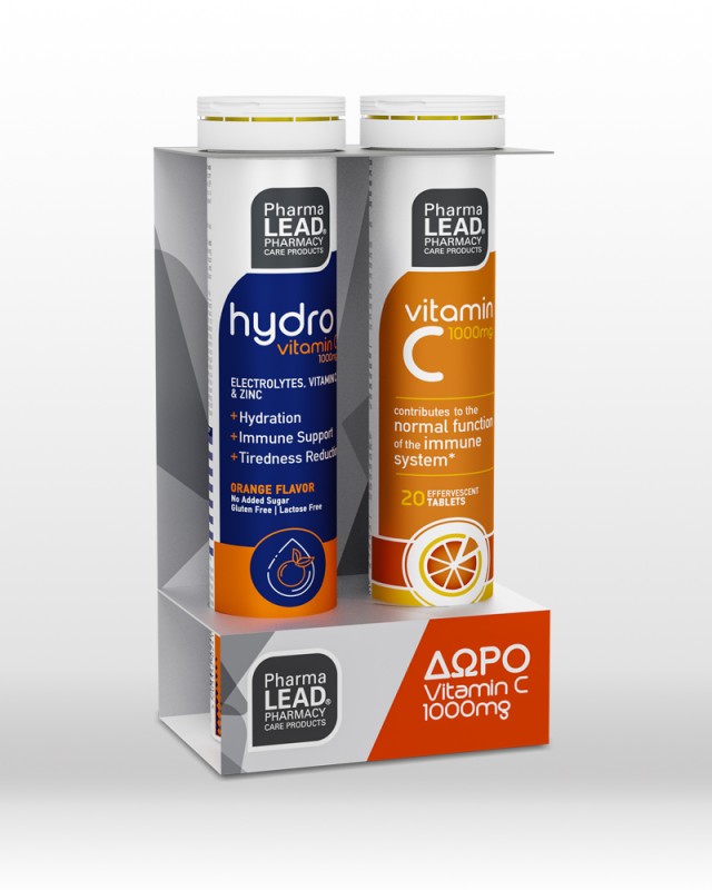 Pharmalead Promo Hydro Vitamin C 1000mg 20 αναβράζοντα δισκία & ΔΩΡΟ Vitamin C 1000mg 20 αναβράζοντα δισκία