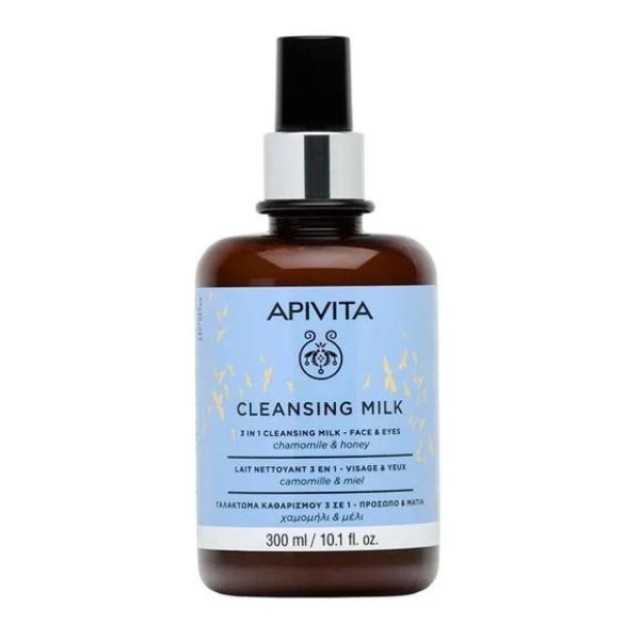 Apivita Xmas Edition Cleansing Milk 3 σε 1 για Πρόσωπο & Μάτια Με Χαμομήλι & Μέλι 300ml
