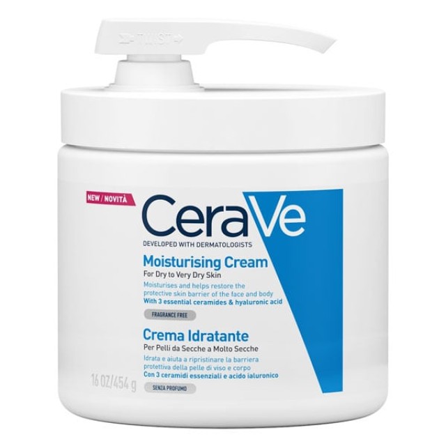 Cerave Moisturising Cream Ενυδατική Κρέμα Προσώπου & Σώματος για Ξηρή - Πολύ Ξηρή επιδερμίδα 454gr
