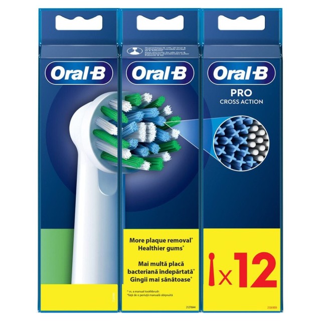 Oral-B Ανταλλακτικές Κεφαλές Cross Action, 12τμχ