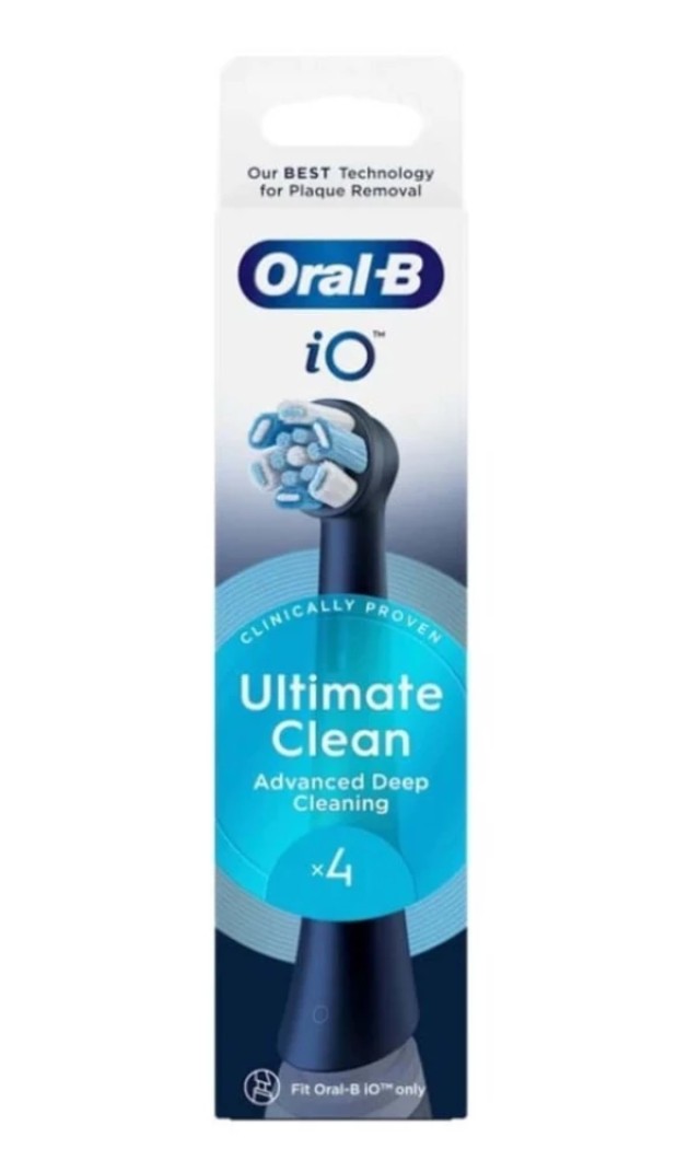 Oral-B iO Ultimate Advanced Deep Cleaning, Μαύρες Ανταλλακτικές Κεφαλές, 4 τεμάχια