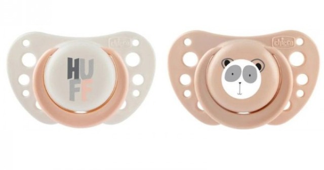 Chicco Physio Forma Air Πιπίλα Σιλικόνης 0-6m Χρώμα Κρεμ-Ροζ , 2τμχ