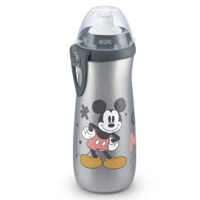 NUK Disney Mickey Παγουράκι Sports Cup με καπάκι Push-Pull 24m+ 450ml Χρώμα Γκρι, 1τμχ