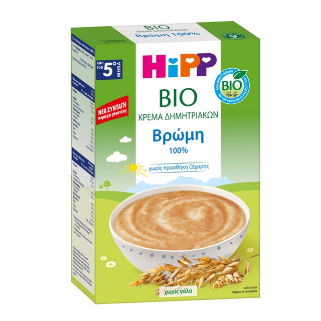 Hipp Bio Κρέμα Δημητριακών Βρώμη 100% από τον 5ο Μήνα 200gr