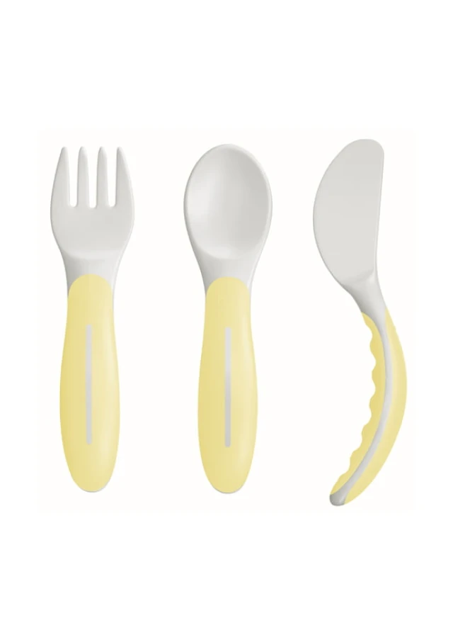 MAM Baby’s Cutlery 6m+ Χρώμα Κίτρινο, 3τμχ