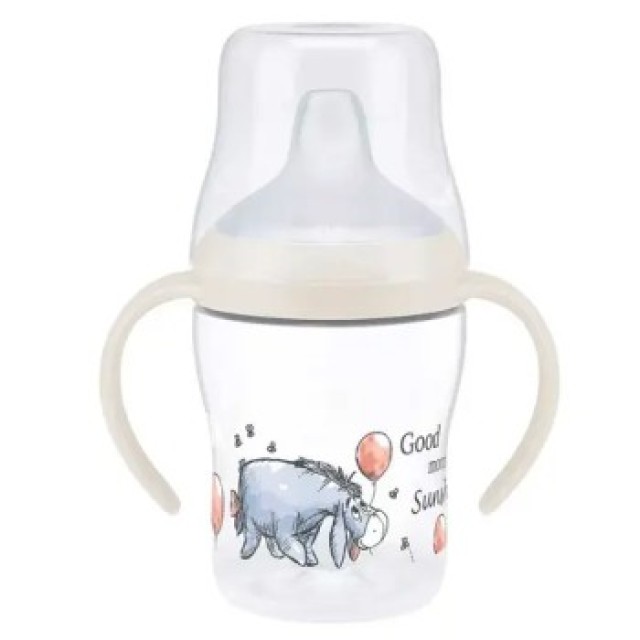 NUK Perfect Match Disney Winnie the Pooh Μπιμπερό Εκπαίδευσης 6m+ με Δείκτη Ελέγχου Θερμοκρασίας 150ml Χρώμα Κρεμ, 1τμχ