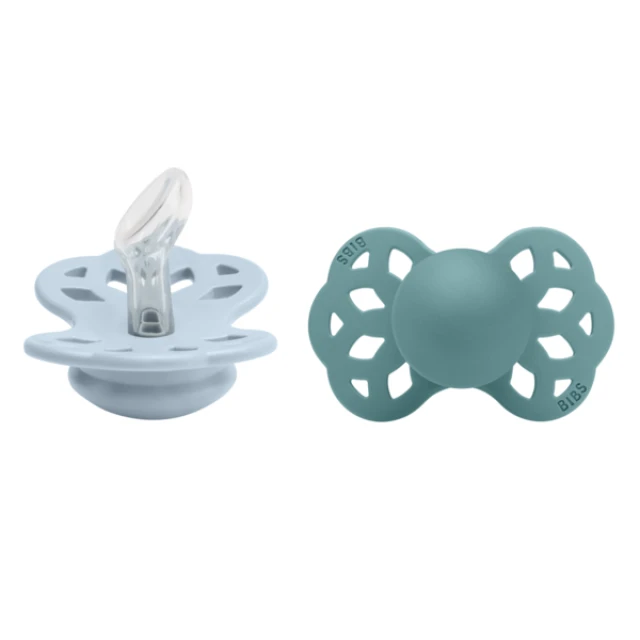 Bibs Πιπίλες Σιλικόνης Infinity Pacifier Anatomical Size 1 0m+ Χρώμα Θαλασσί-Πετρόλ, 2τμχ