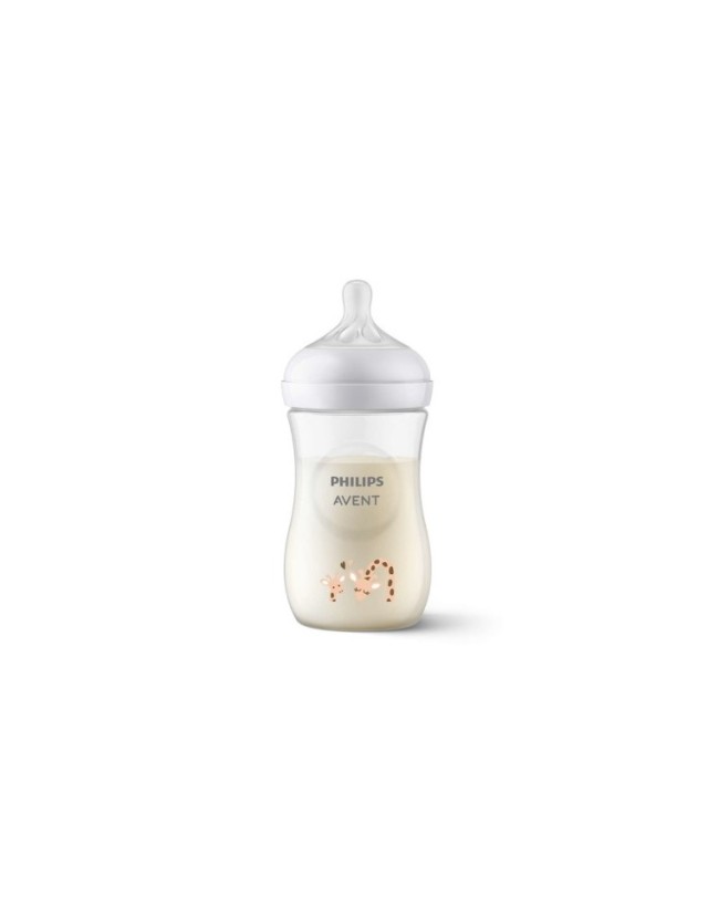 Avent Natural Response Μπιμπερό Πλαστικό Καμηλοπάρδαλη 3-6m+ SCY903/66 260ml, 1τμχ
