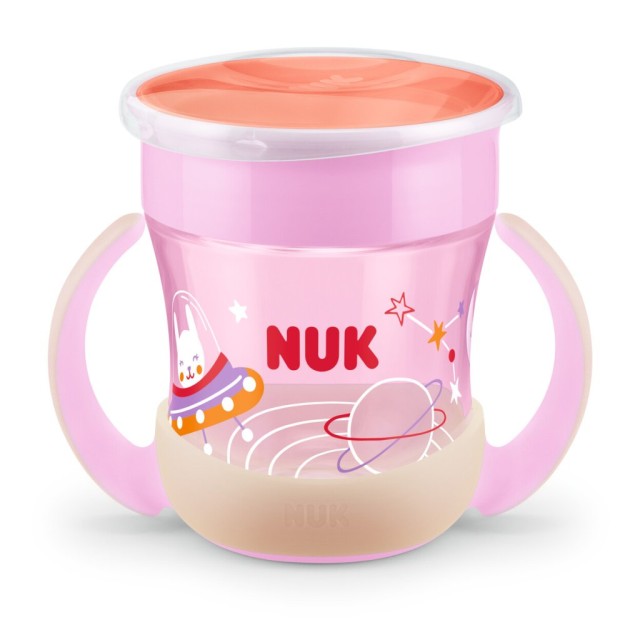 NUK Mini Magic Cup Night 360ᵒ 6m+ 160ml Χρώμα Ροζ, 1τμχ