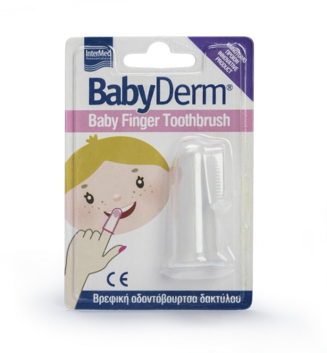 Intermed Babyderm Baby Finger Toothbrush 3m+ Βρεφική Οδοντόβουρτσα Δαχτύλου 1τμχ