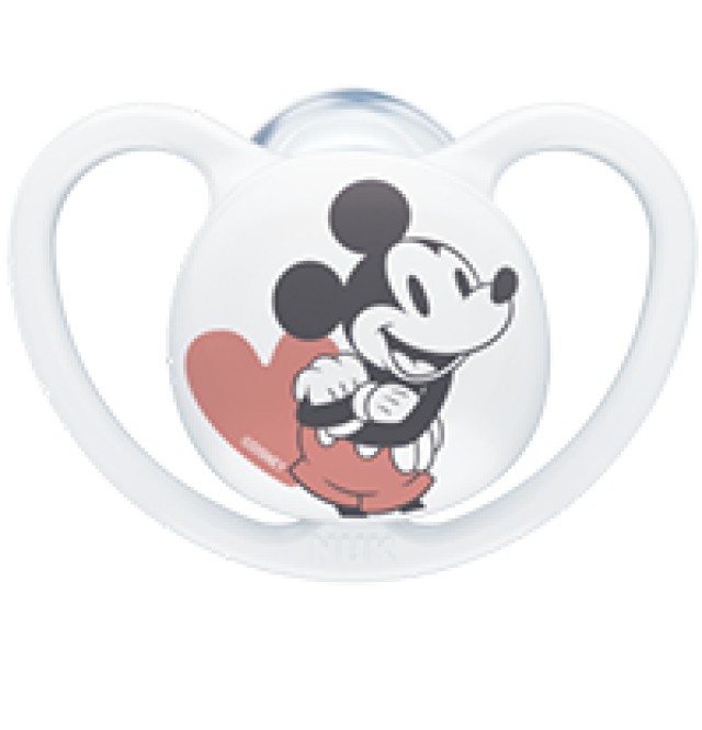 NUK Disney Mickey Πιπίλα Σιλικόνης 0-6m Χρώμα Άσπρο, 1τμχ