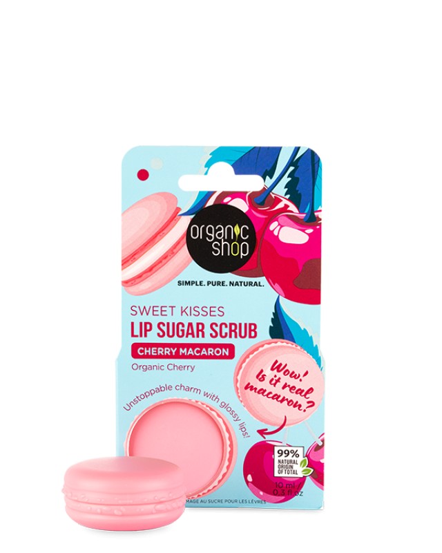 Natura Siberica Organic Shop Lip Sugar Scrub Organic Shop Basic Cherry Macaron για Απαλά & Ενυδατωμένα Χείλη, 10ml