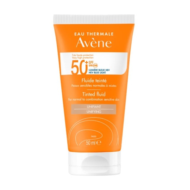 Avene Eau Thermale Fluide Teintee SPF50+ Αντιηλιακή Κρέμα Προσώπου με Χρώμα για Κανονικό Μικτό Ευαίσθητο Δέρμα 50ml