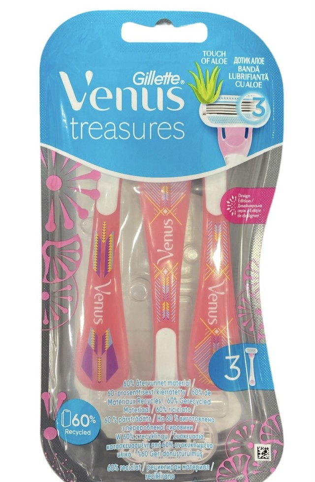 Gillette Venus Treasures Design Edition Ξυραφάκια Με 3 Λεπίδες, 3τμχ