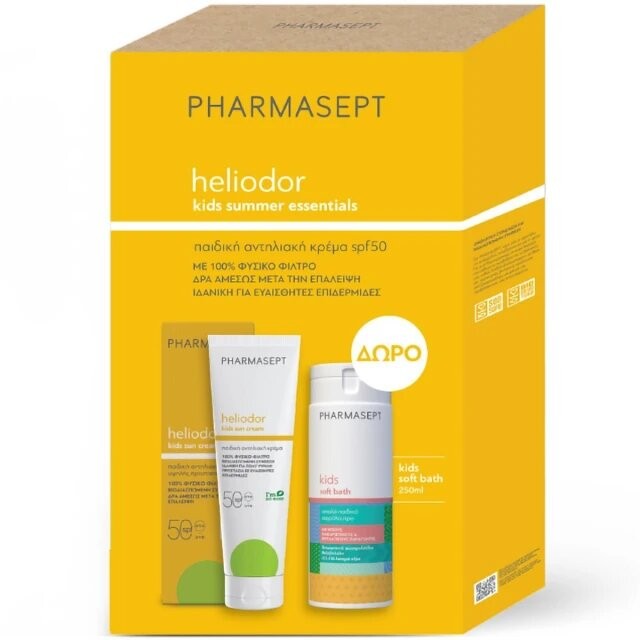 Pharmasept Promo Heliodor Summer Essentials Kids Sun Cream SPF50 150ml & Δώρο Kids Soft Bath 250ml