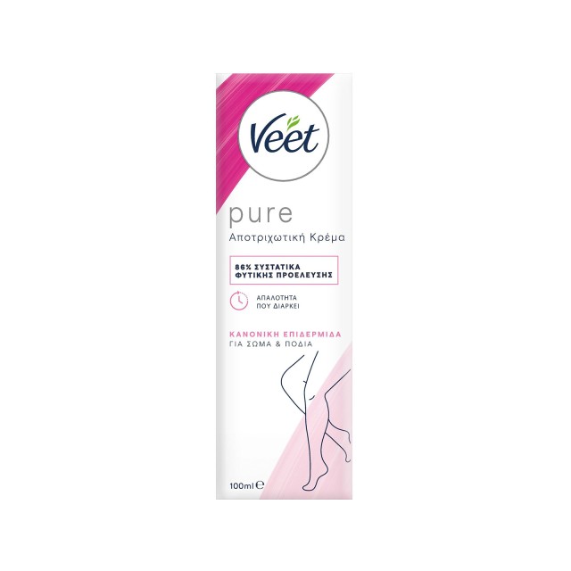Veet Pure Αποτριχωτική Κρέμα για Πόδια & Σώμα για κανονική επιδερμίδα 100ml