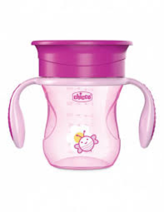 Chicco Perfect Cup Κύπελλο 2 σε 1 12m+ Χρώμα Ροζ 200ml, 1τμχ