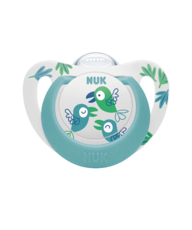 NUK Star Πιπίλα Σιλικόνης 18-36m Χρώμα Μπλε-Άσπρο, 1τμχ