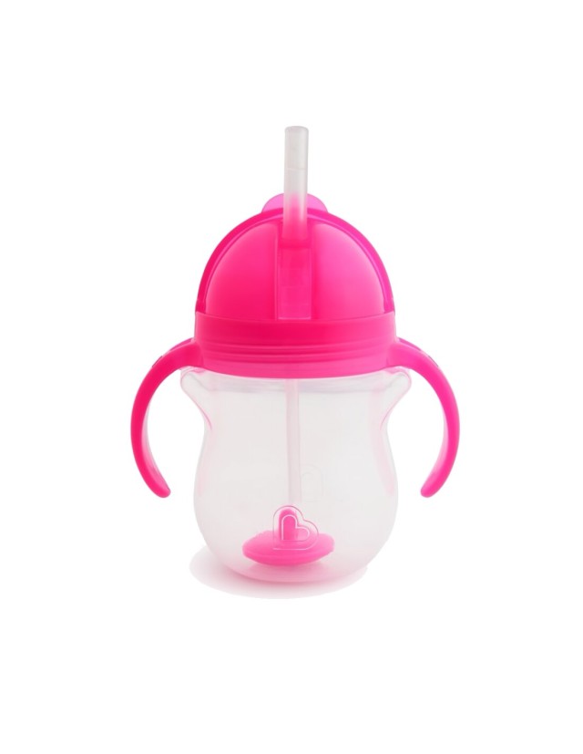 Munchkin Tip & Sip Weighted Straw Cup 6m+ 207ml Χρώμα Ροζ, 1τμχ
