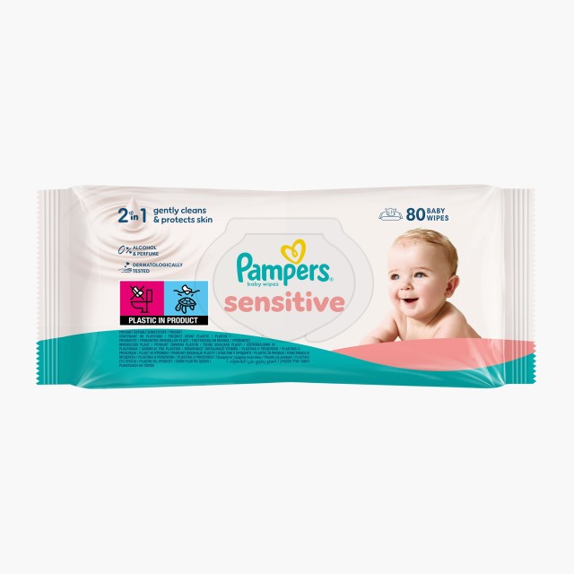Pampers Sensitive Μωρομάντηλα 2x80τμχ
