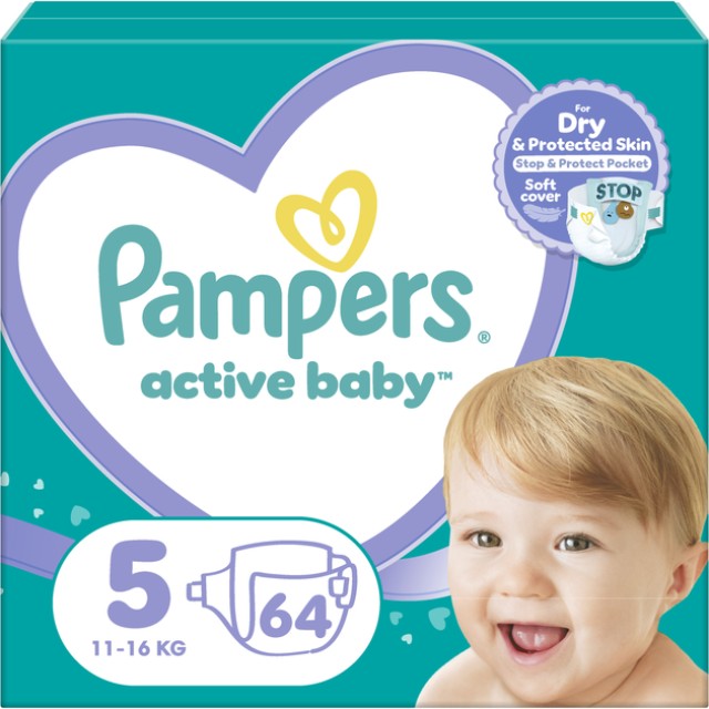 Pampers Active Baby Giant Pack No.5 (11-16 kg) 64 Πάνες