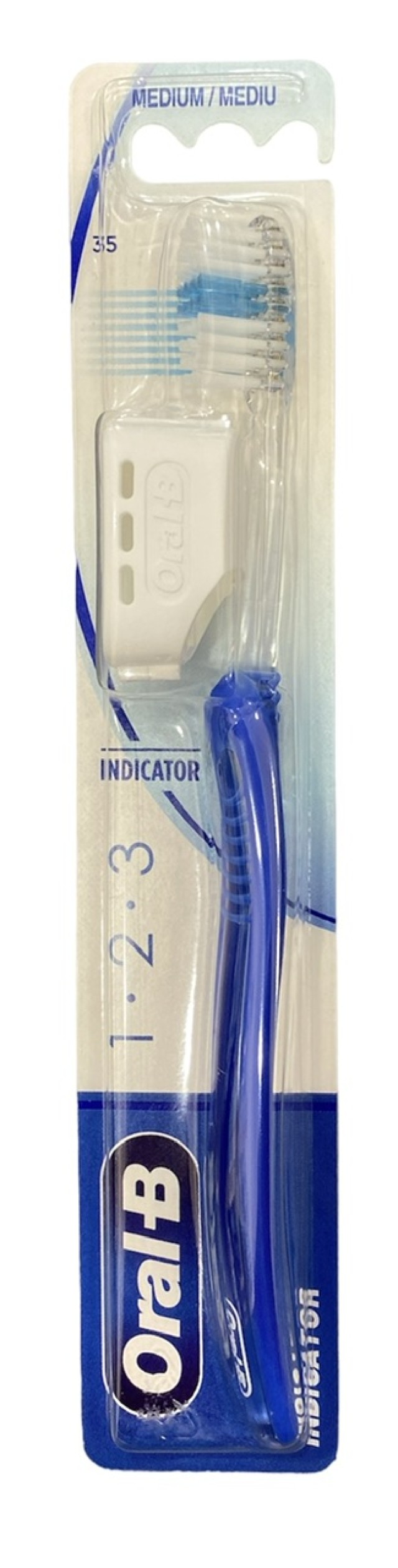 Oral-B Οδοντόβουρτσα Μέτρια Indicator 1-2-3 35mm Χρώμα Μπλε, 1τμχ