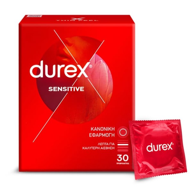 Durex Προφυλακτικά Sensitive με Κανονική Εφαρμογή 30τμχ
