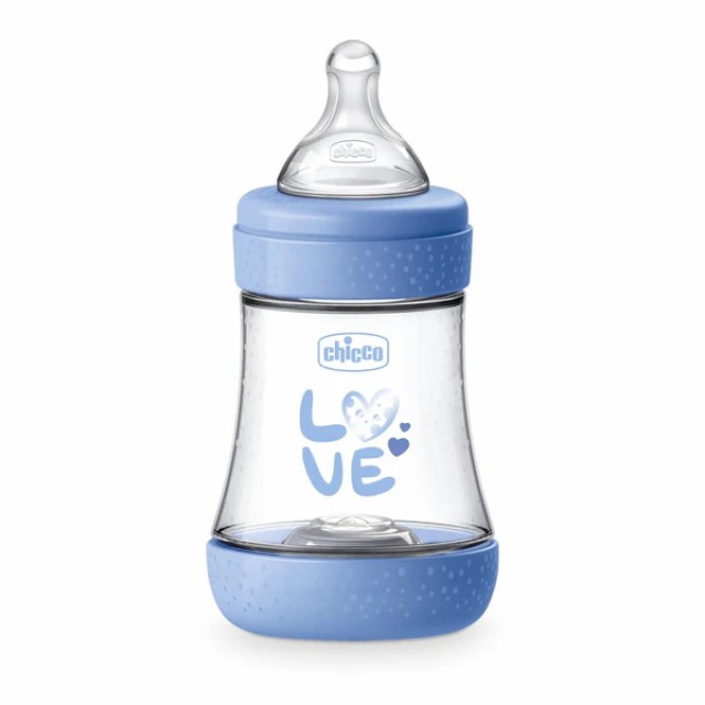 Chicco Μπιμπερό Πλαστικό Perfect 5 Anti-Colic 0m+ με θηλή σιλικόνης 150ml Χρώμα Μπλε, 1τμχ