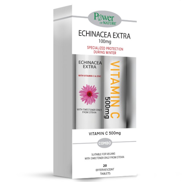 Power Health Echinacea Extra 100mg 20 eff.tabs με γεύση λεμόνι + Δώρο Vitamin C 500mg 20 eff.tabs