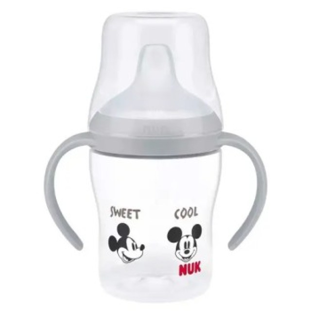 NUK Perfect Match Disney Mickey Μπιμπερό Εκπαίδευσης 6m+ με Δείκτη Ελέγχου Θερμοκρασίας 150ml Χρώμα Γκρι, 1τμχ