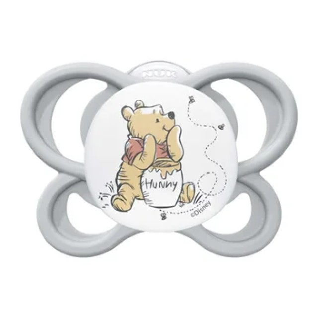 NUK Disney Winnie the Pooh Space Πιπίλα Σιλικόνης 0-6m Χρώμα Γκρι, 1τμχ