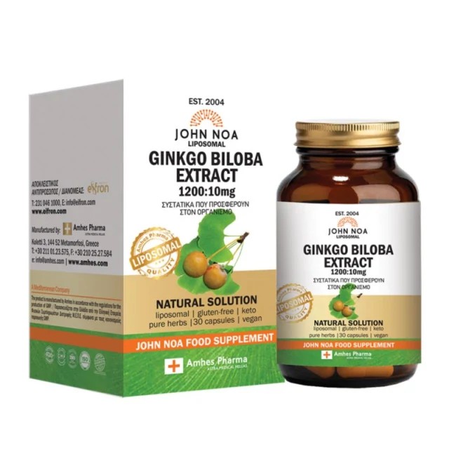 John Noa Superherbs Gingko Biloba Extract 1200:10mg 30 Κάψουλες