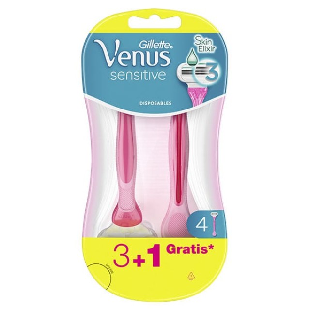 Gillette Venus Smooth Sensitive Γυναικεία Ξυραφάκια Μιας Χρήσης, 4τμχ