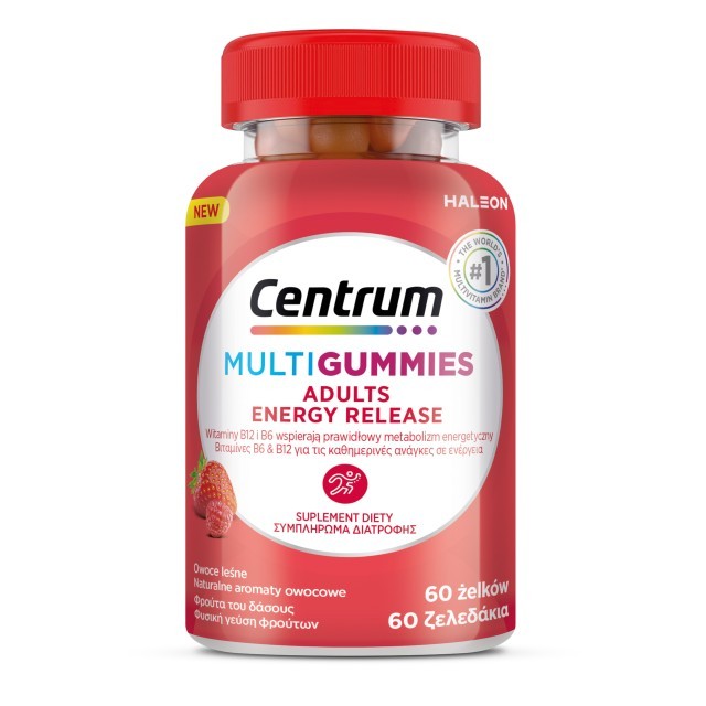 Centrum Multi Gummies Adults Energy Release με Φυσική Γεύση Φρούτων, 60 Ζελεδάκια