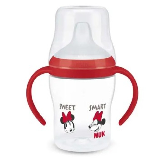 NUK Perfect Match Disney Mickey Μπιμπερό Εκπαίδευσης 6m+ με Δείκτη Ελέγχου Θερμοκρασίας 150ml Χρώμα Κόκκινο, 1τμχ