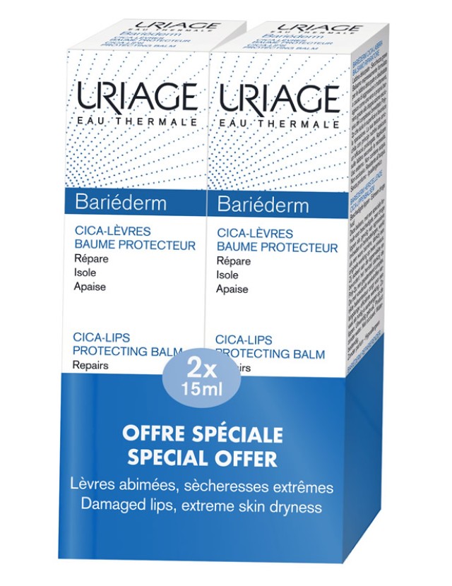 Uriage Special Offer Bariederm Cica Protecting Lip Balm 2x15ml