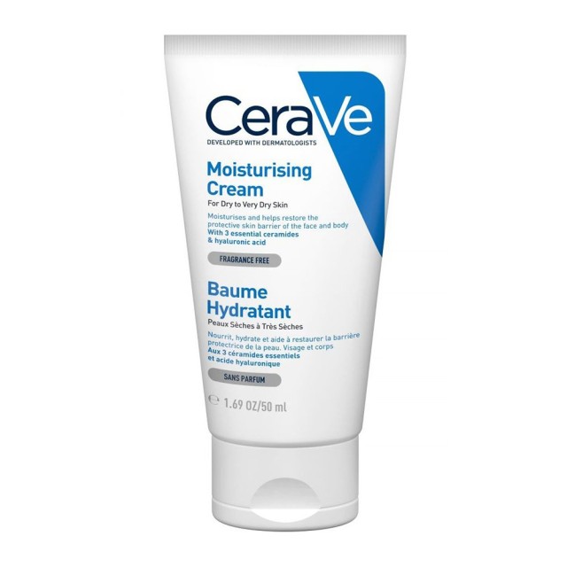 CeraVe Moisturising Cream, Ενυδατική Κρέμα για Ξηρό - Πολύ Ξηρό Δέρμα 50ml