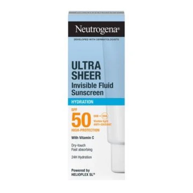Neutrogena Ultra Sheer Invisible Fluid Sunscreen Hydration SPF50+ 50ml