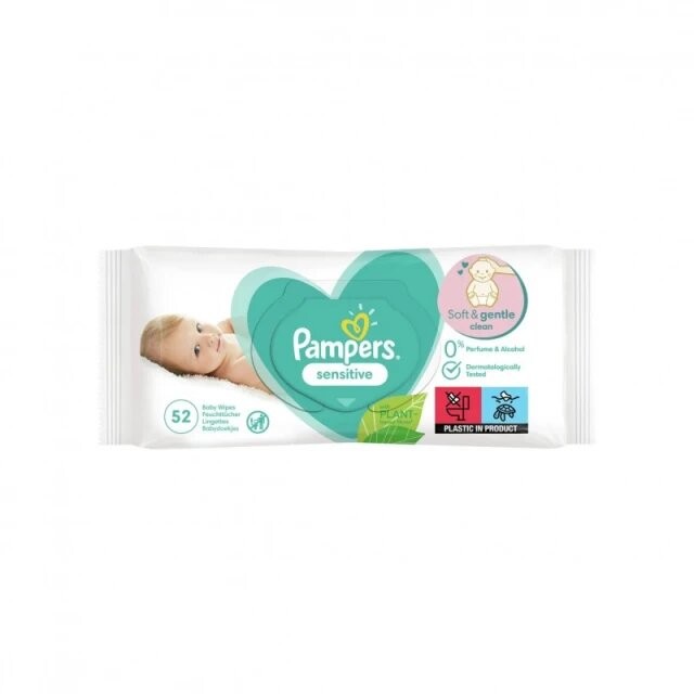 Pampers Sensitive Μωρομάντηλα 52τμχ