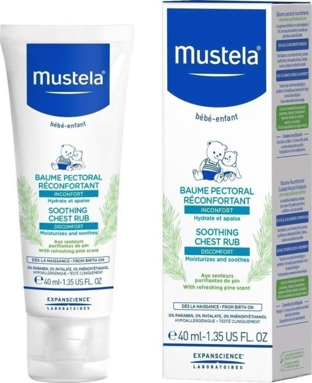 Mustela Κρέμα Εντριβής Στήθους Soothing Chest Rub 40ml