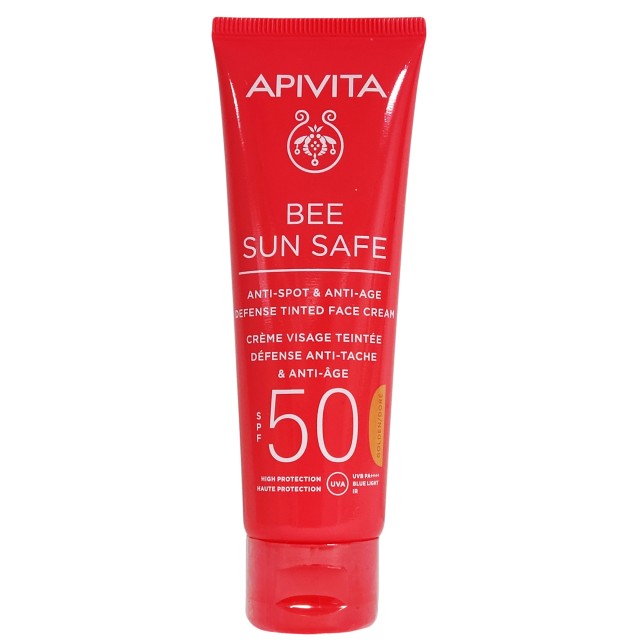 Apivita Bee Sun Safe Κρέμα Προσώπου Κατά των Πανάδων & των Ρυτίδων με Χρώμα Golden SPF50 50ml